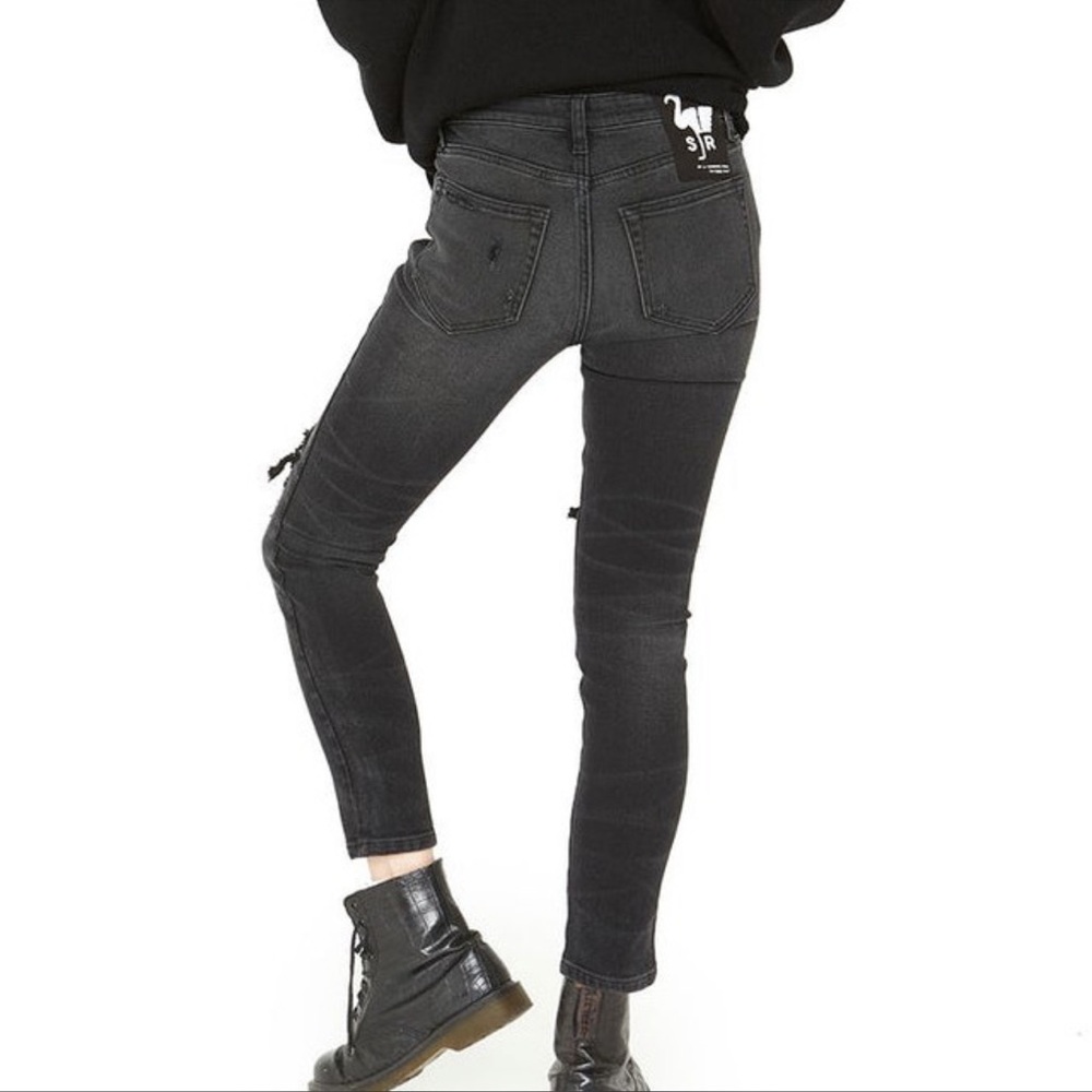 NWT Free People X Sandrine Rose Washed Black Skinny Jeans -1